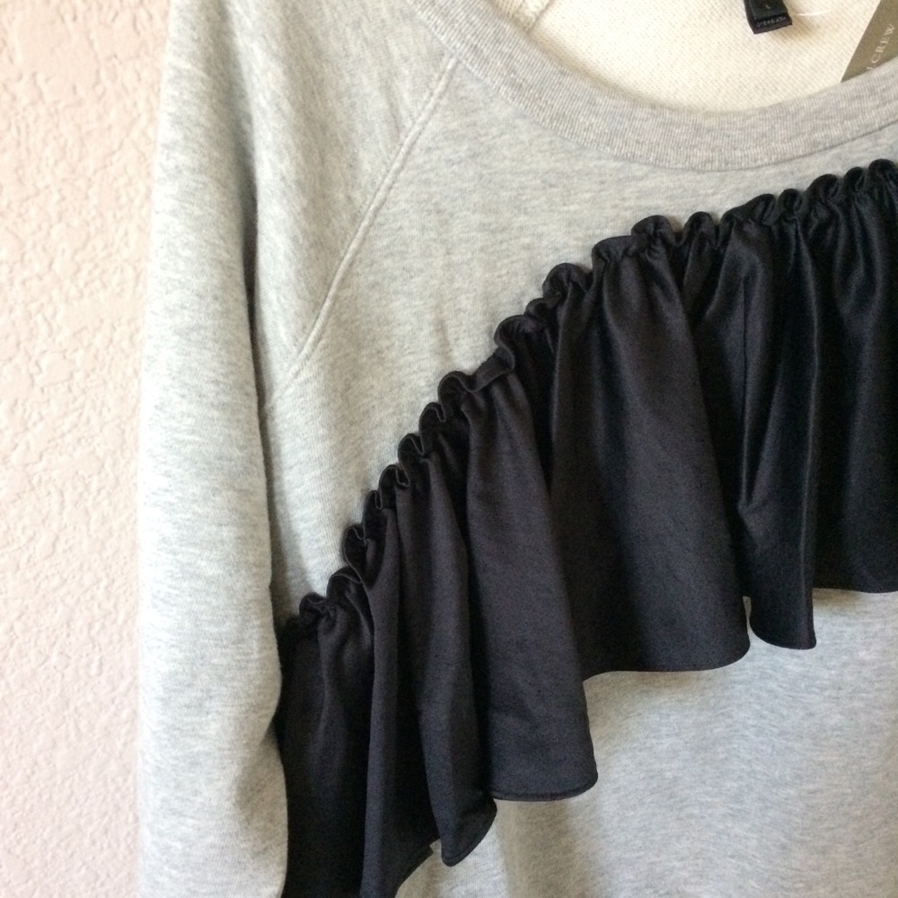 J. Crew ruffled crew neck sweatshirt - Picture 2 of 5